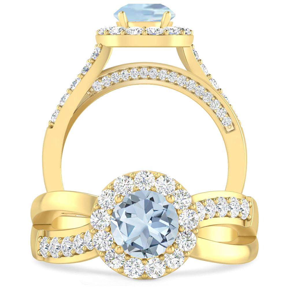 Yellow Gold - Aquamarine