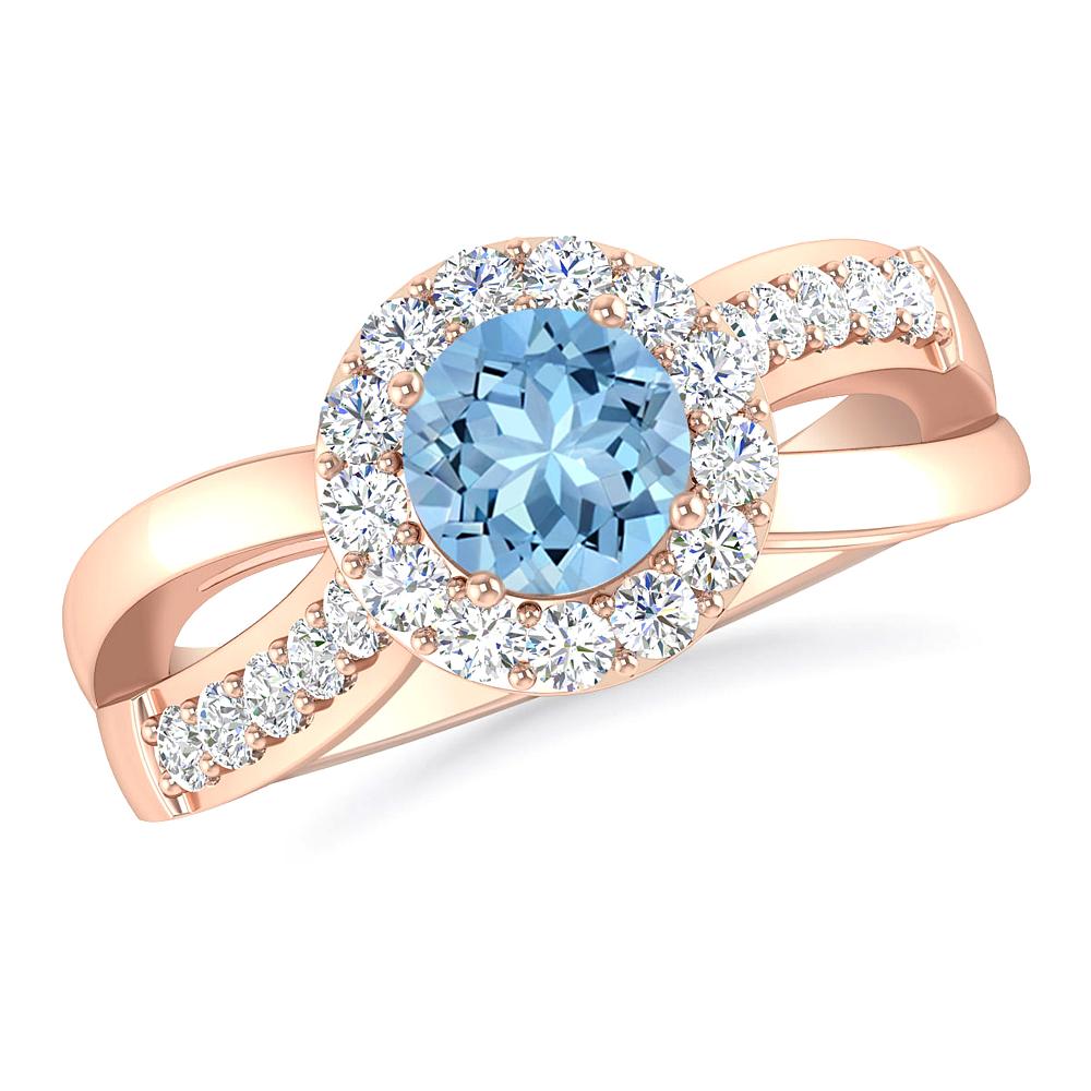 Rose Gold - Aquamarine