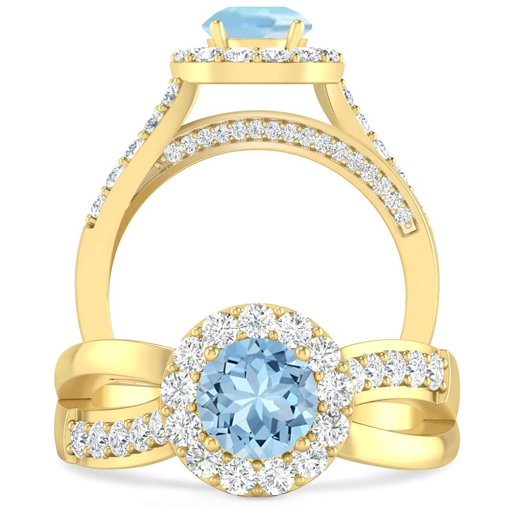 Yellow Gold - Aquamarine