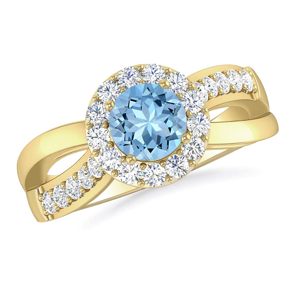 Yellow Gold - Aquamarine