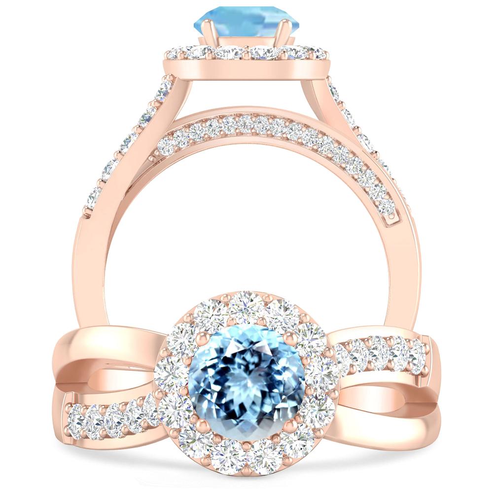 Rose Gold - Aquamarine