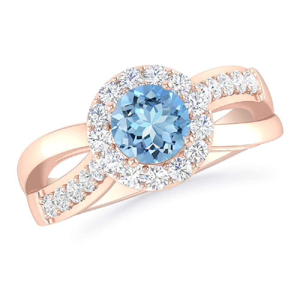 Rose Gold - Aquamarine