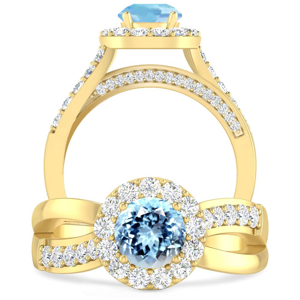 Yellow Gold - Aquamarine