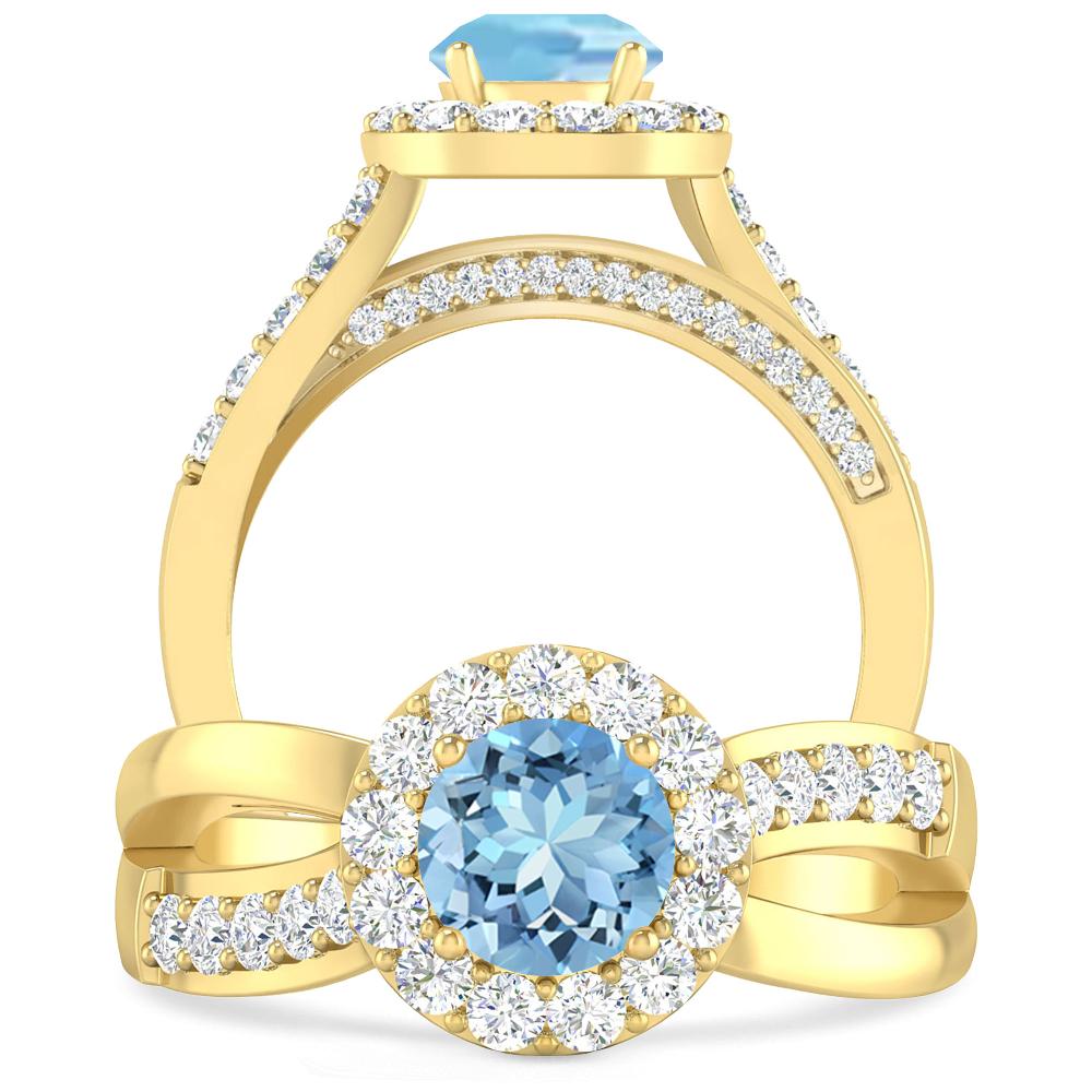 Yellow Gold - Aquamarine