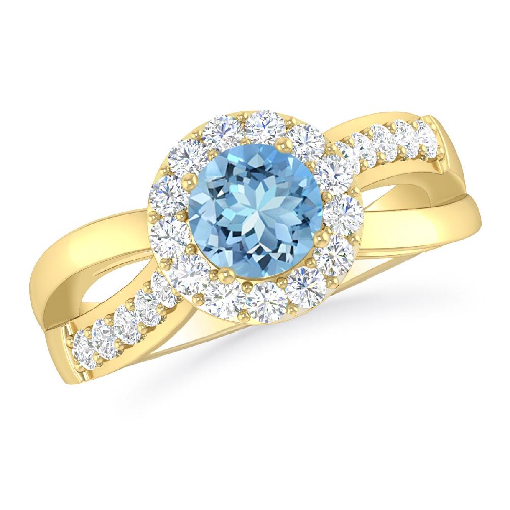 Yellow Gold - Aquamarine