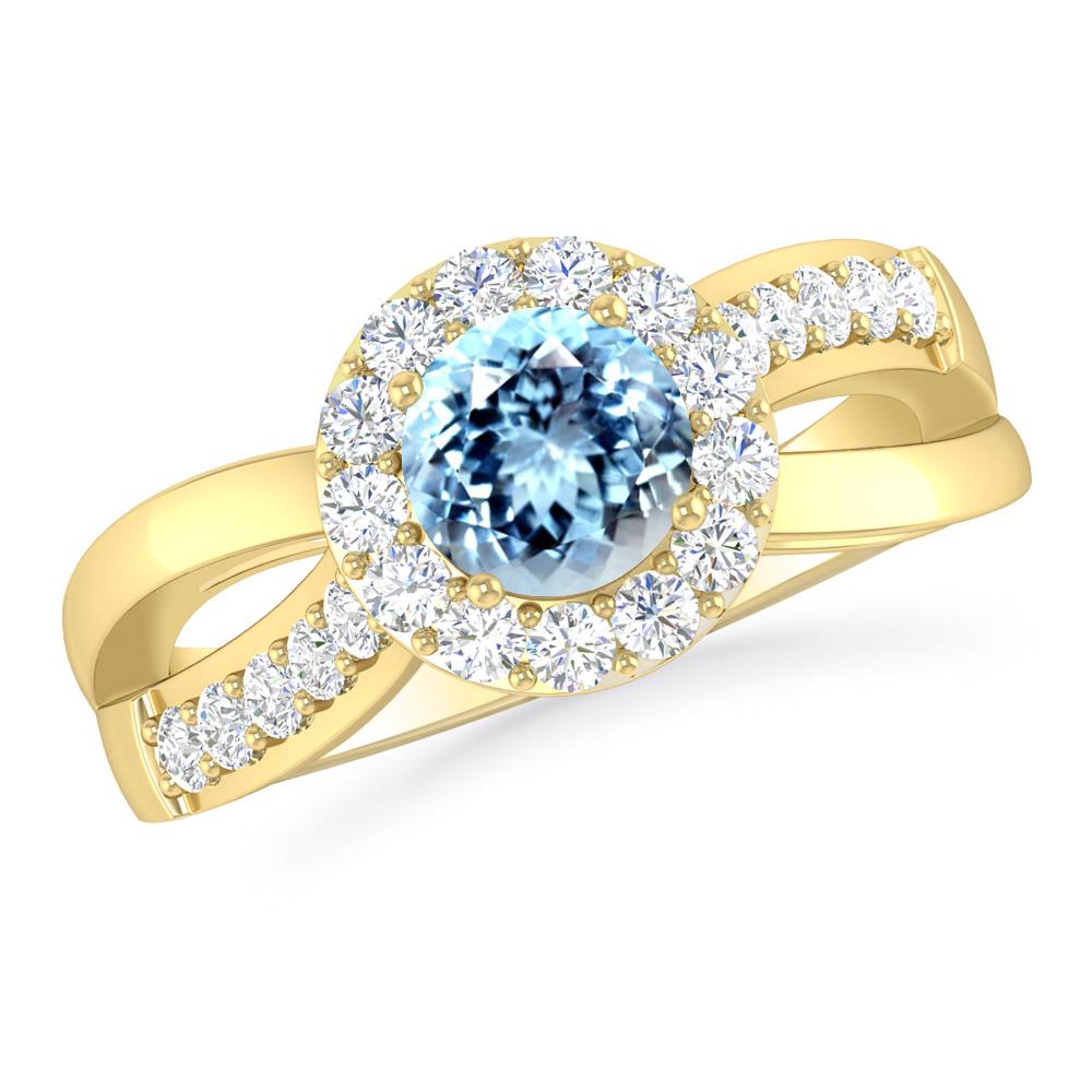 Yellow Gold - Aquamarine