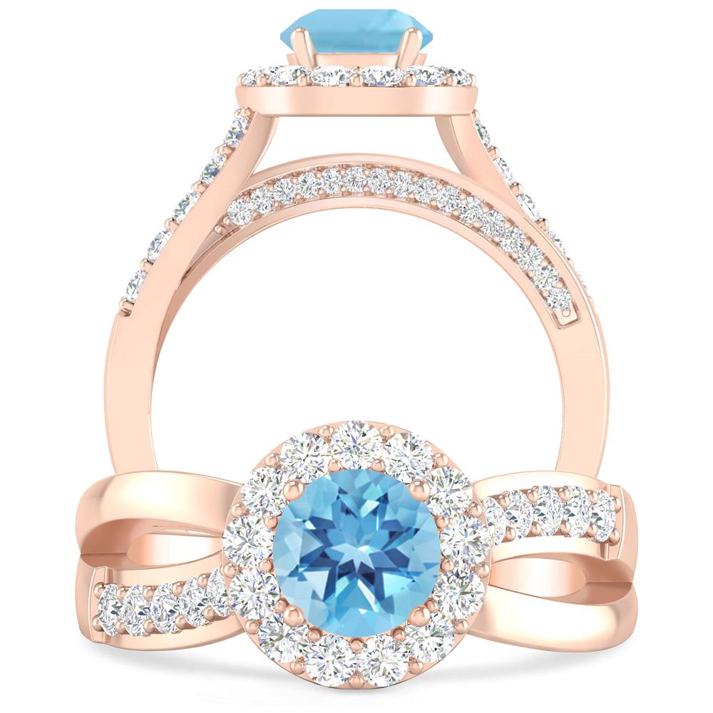 Rose Gold - Blue Topaz