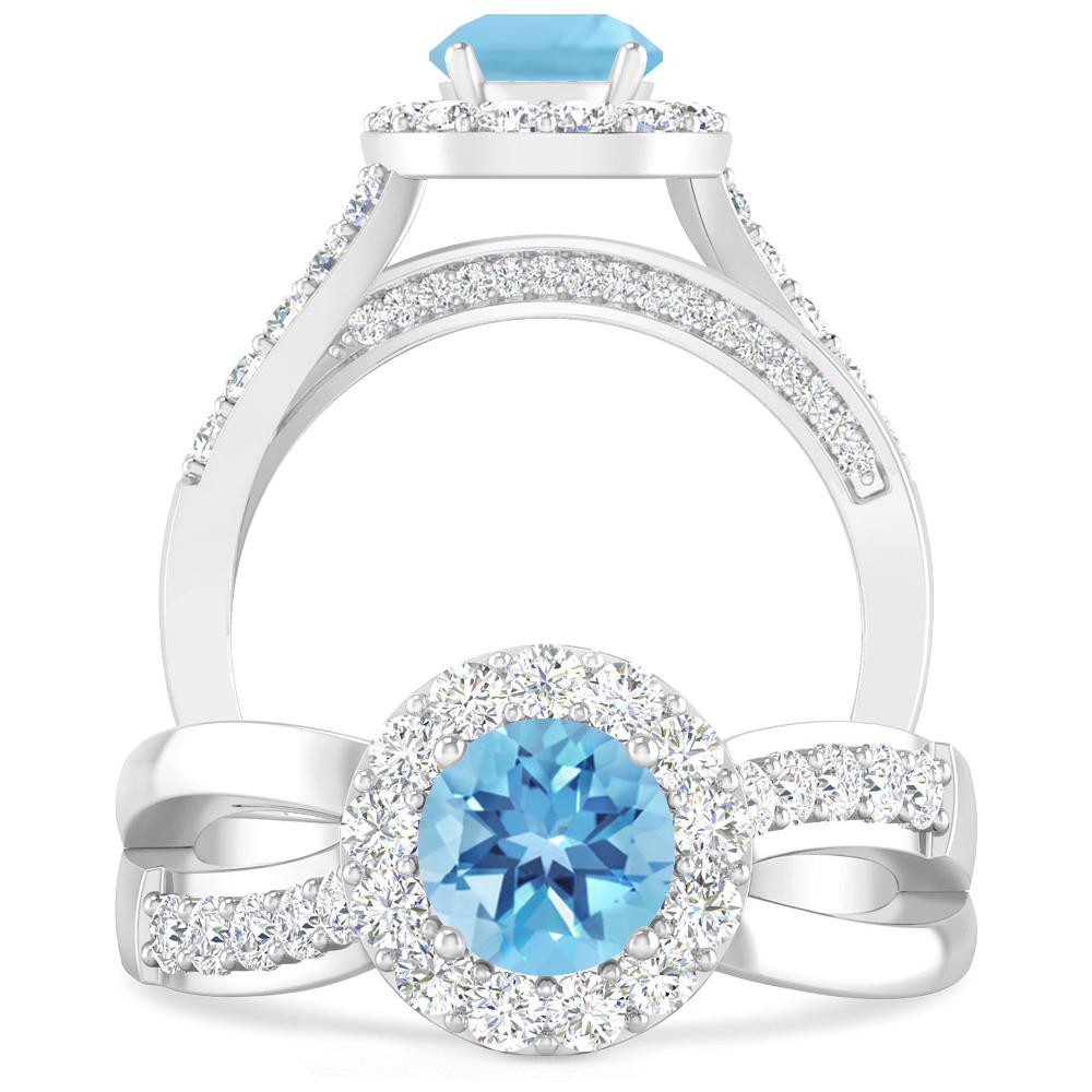 White Gold - Blue Topaz