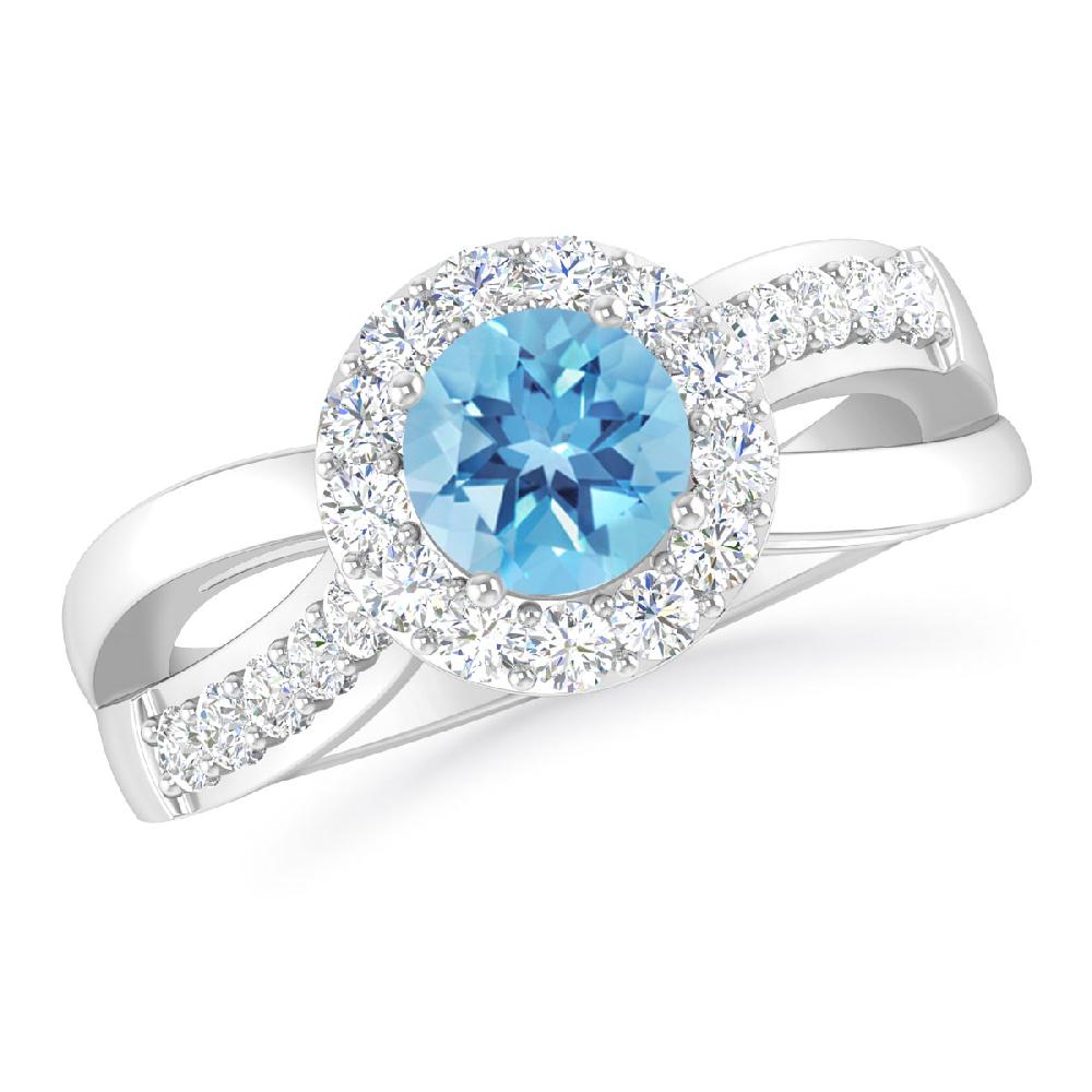 White Gold - Blue Topaz