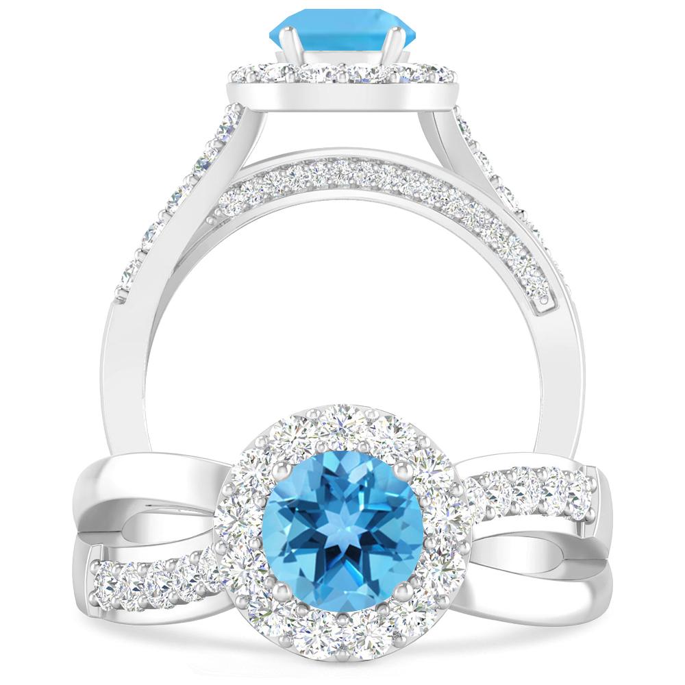 White Gold - Blue Topaz