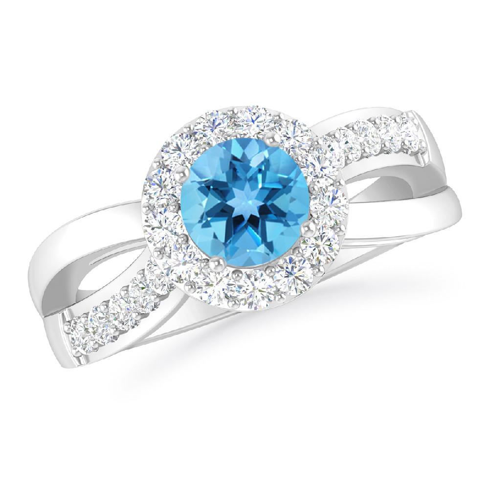 White Gold - Blue Topaz