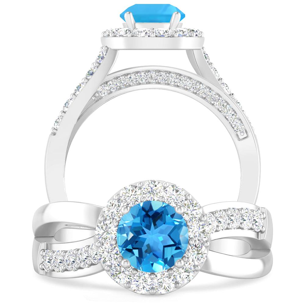 White Gold - Blue Topaz