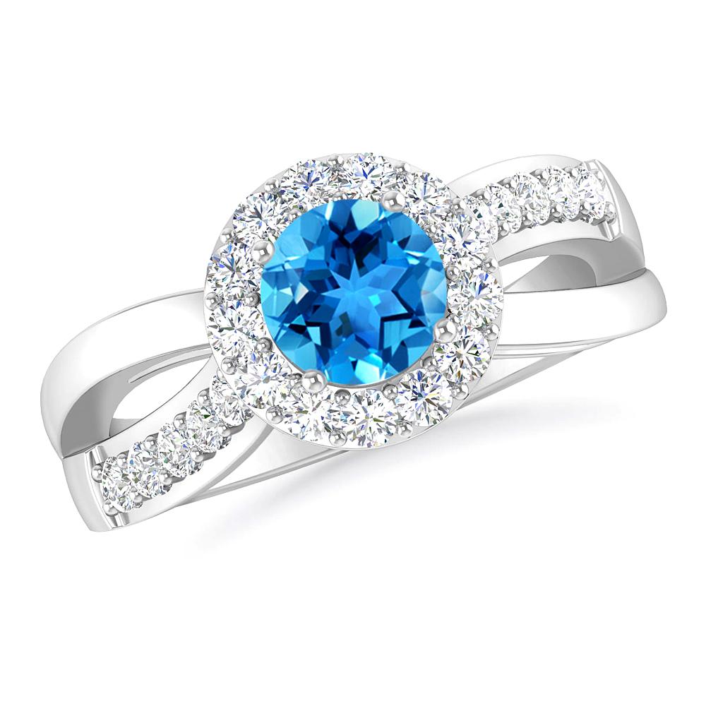 White Gold - Blue Topaz