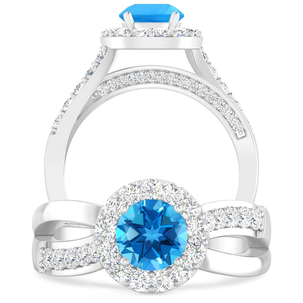 White Gold - Blue Topaz