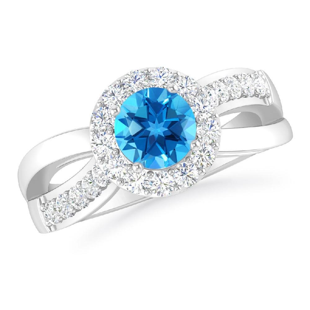 White Gold - Blue Topaz