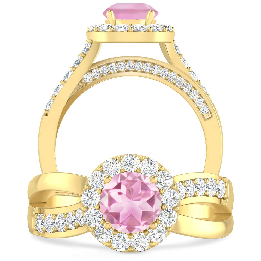 Yellow Gold - Pink Tourmaline