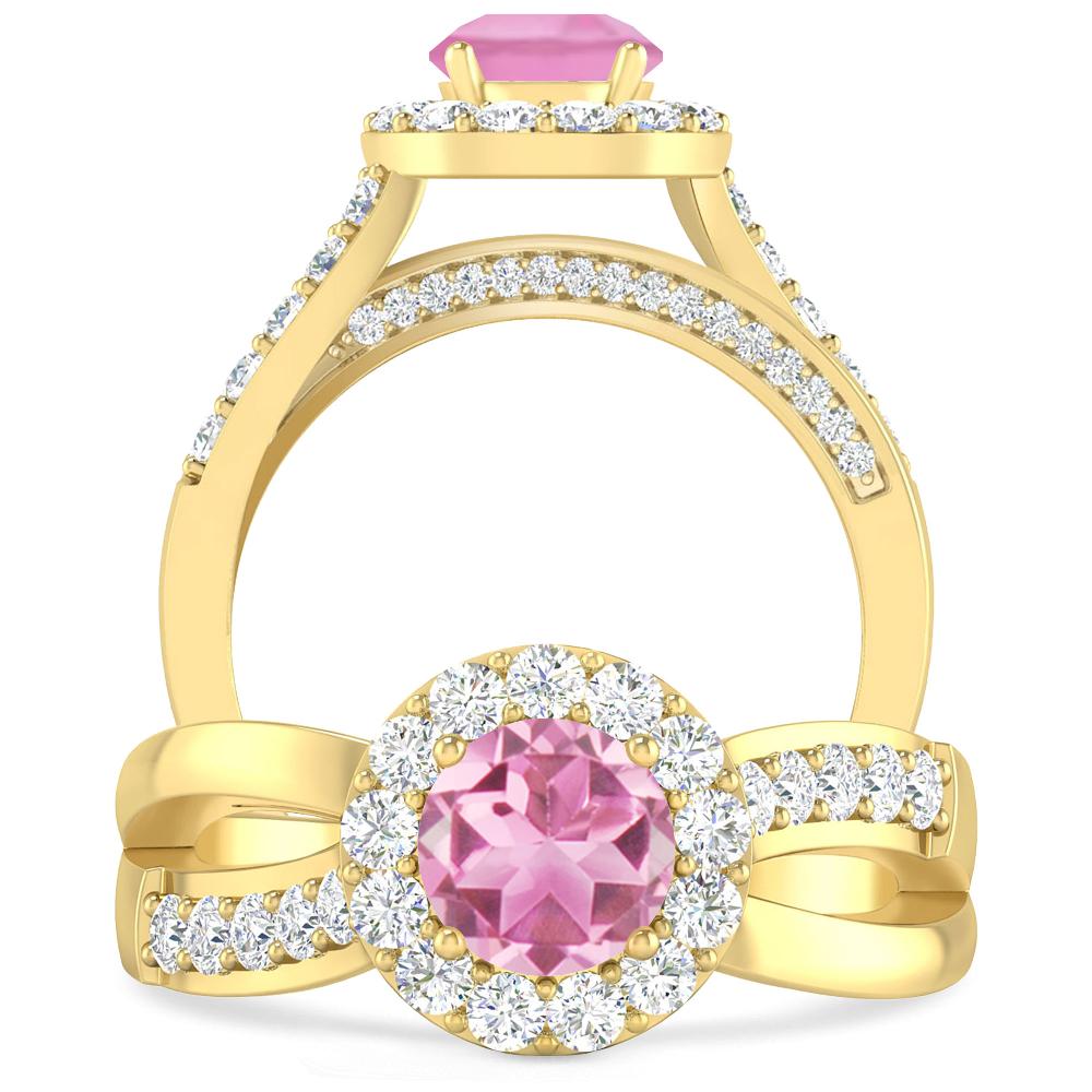 Yellow Gold - Pink Tourmaline