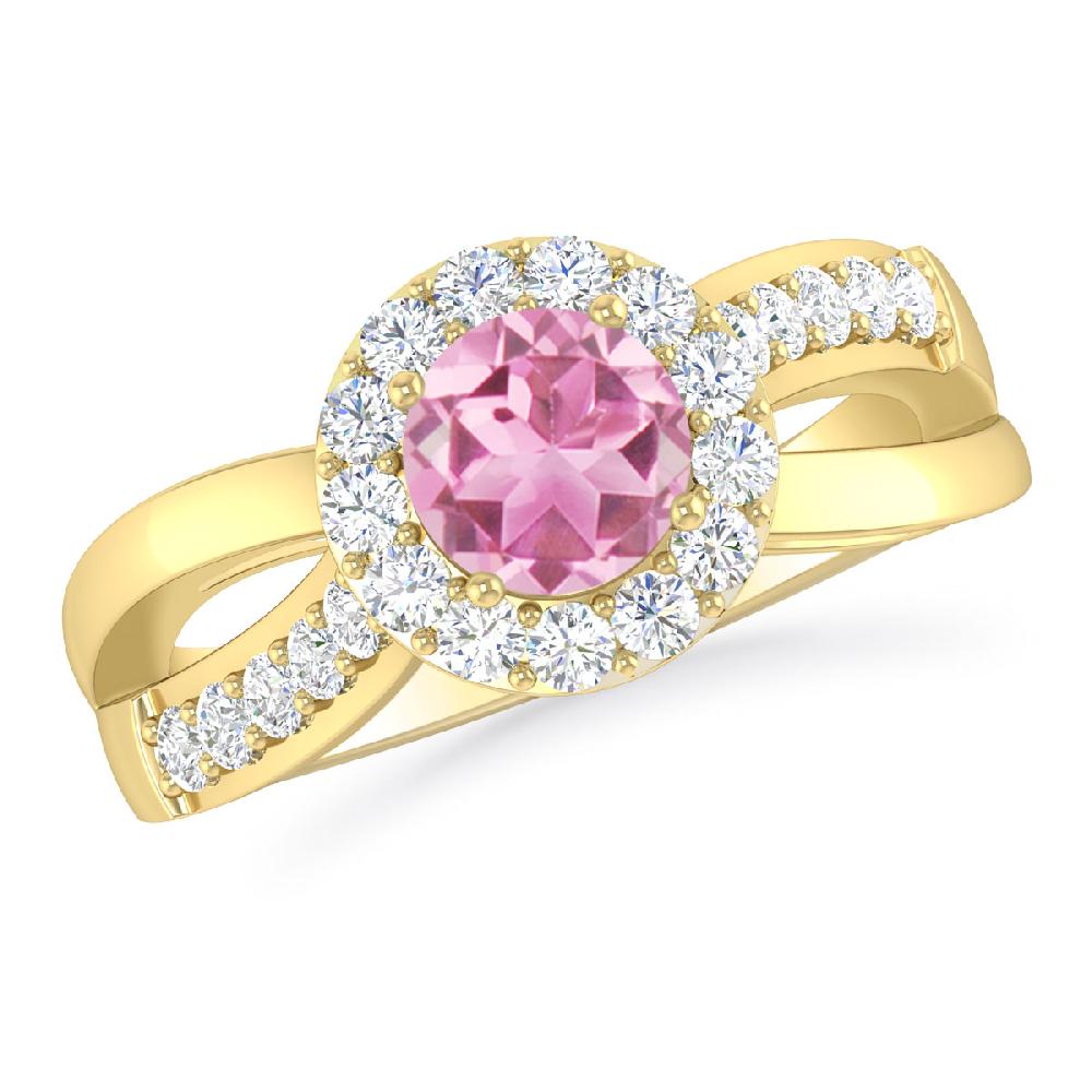 Yellow Gold - Pink Tourmaline