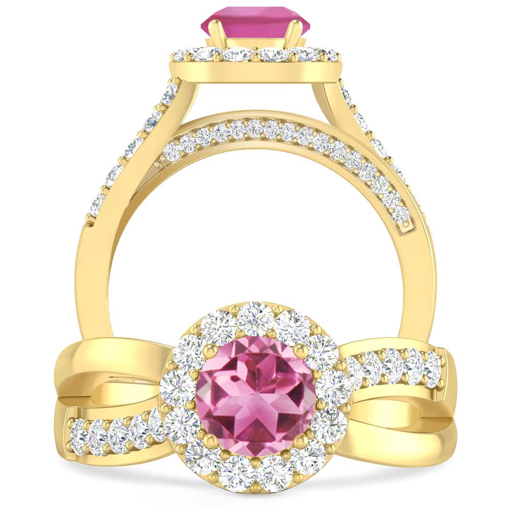 Yellow Gold - Pink Tourmaline