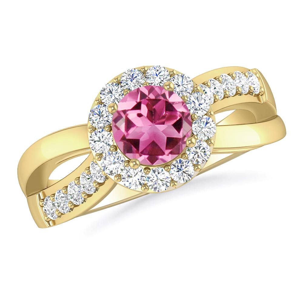 Yellow Gold - Pink Tourmaline