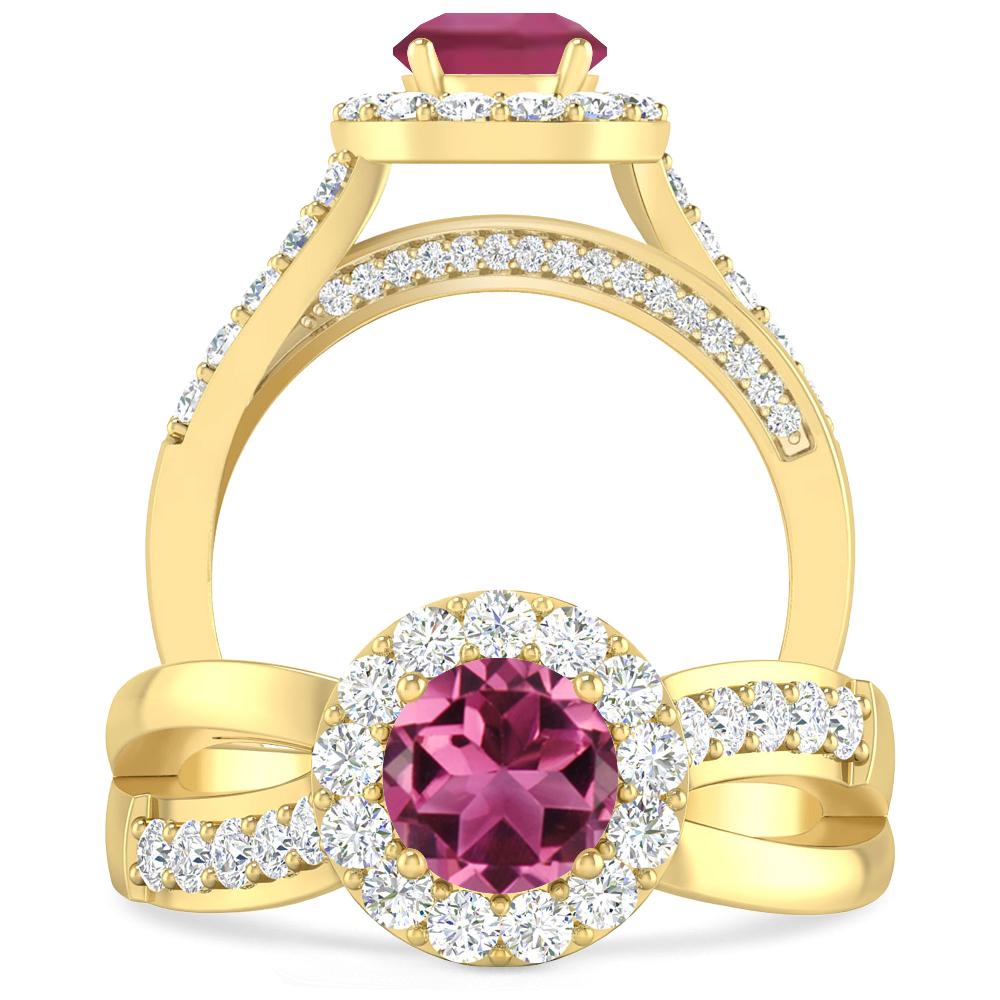 Yellow Gold - Pink Tourmaline