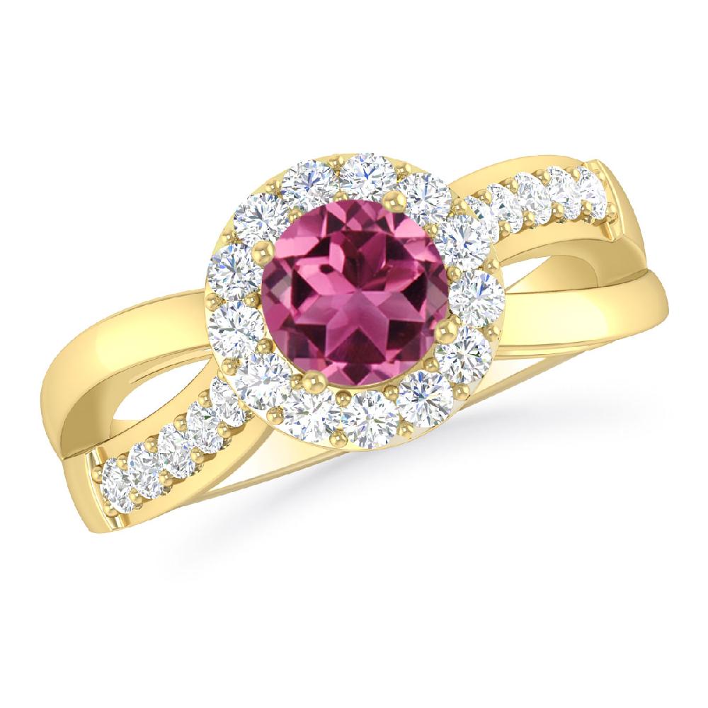 Yellow Gold - Pink Tourmaline