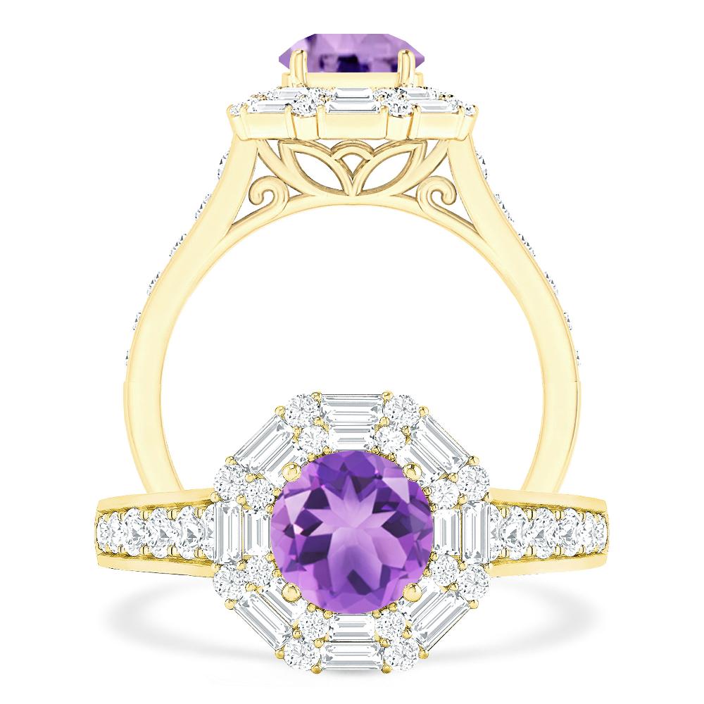 Yellow Gold - Amethyst