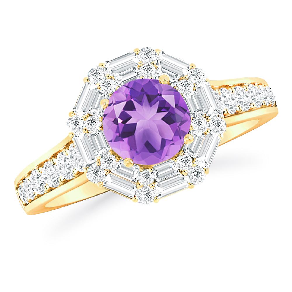 Yellow Gold - Amethyst