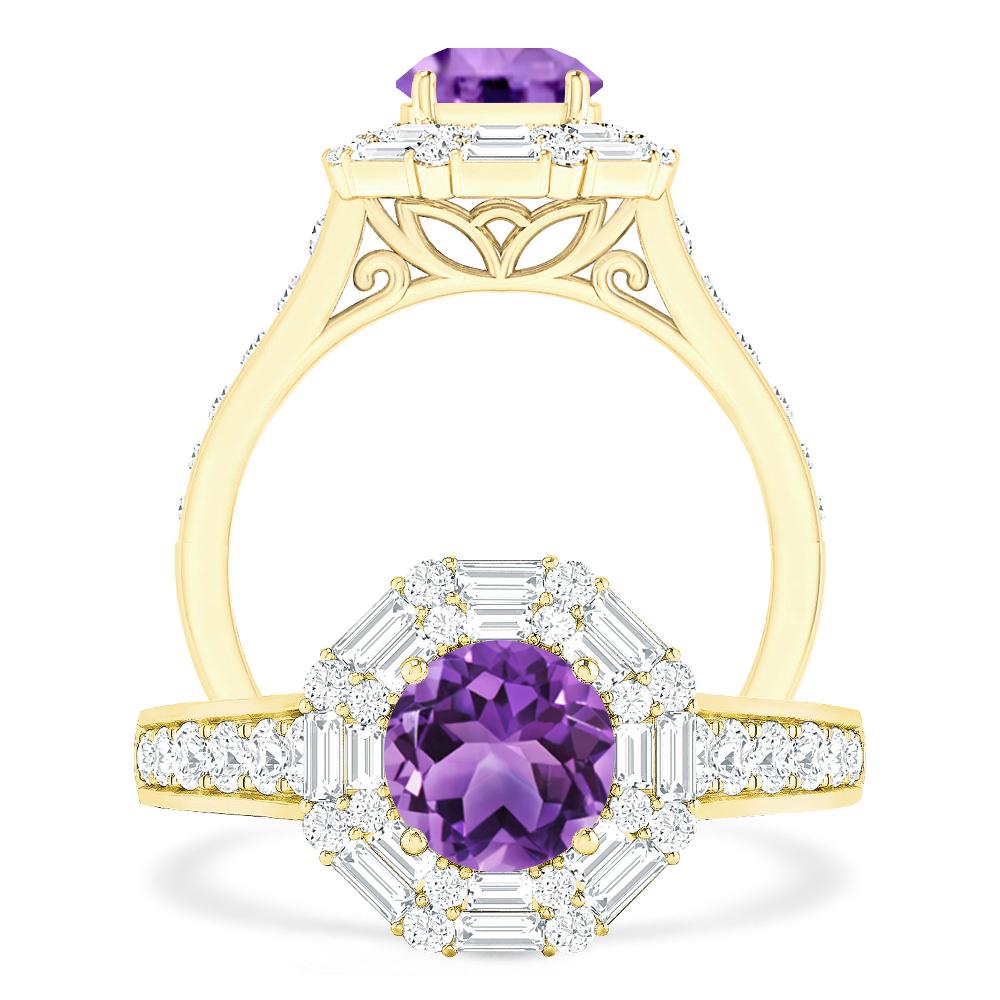 Yellow Gold - Amethyst