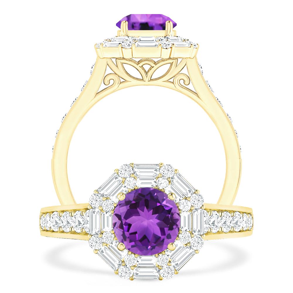 Yellow Gold - Amethyst