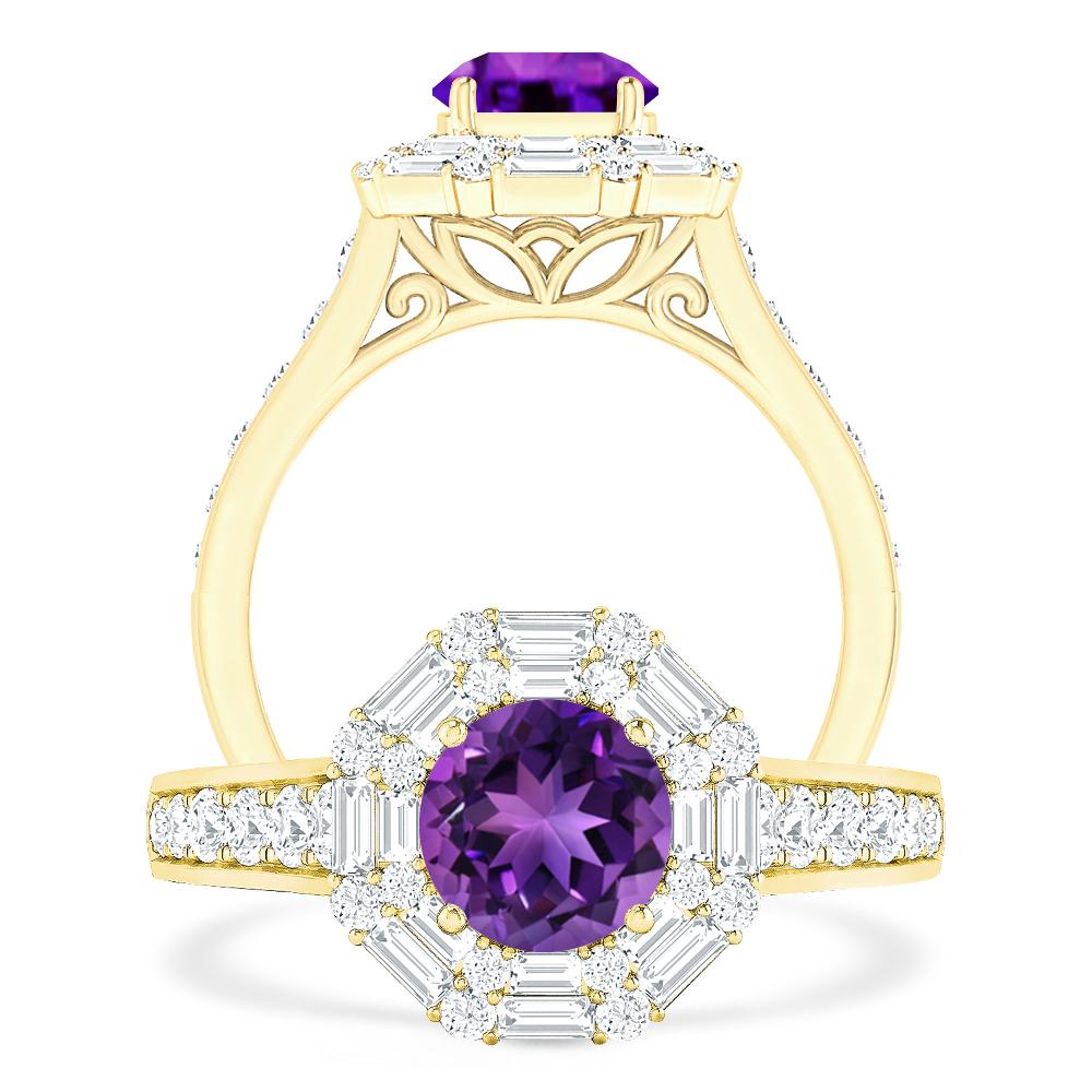 Yellow Gold - Amethyst