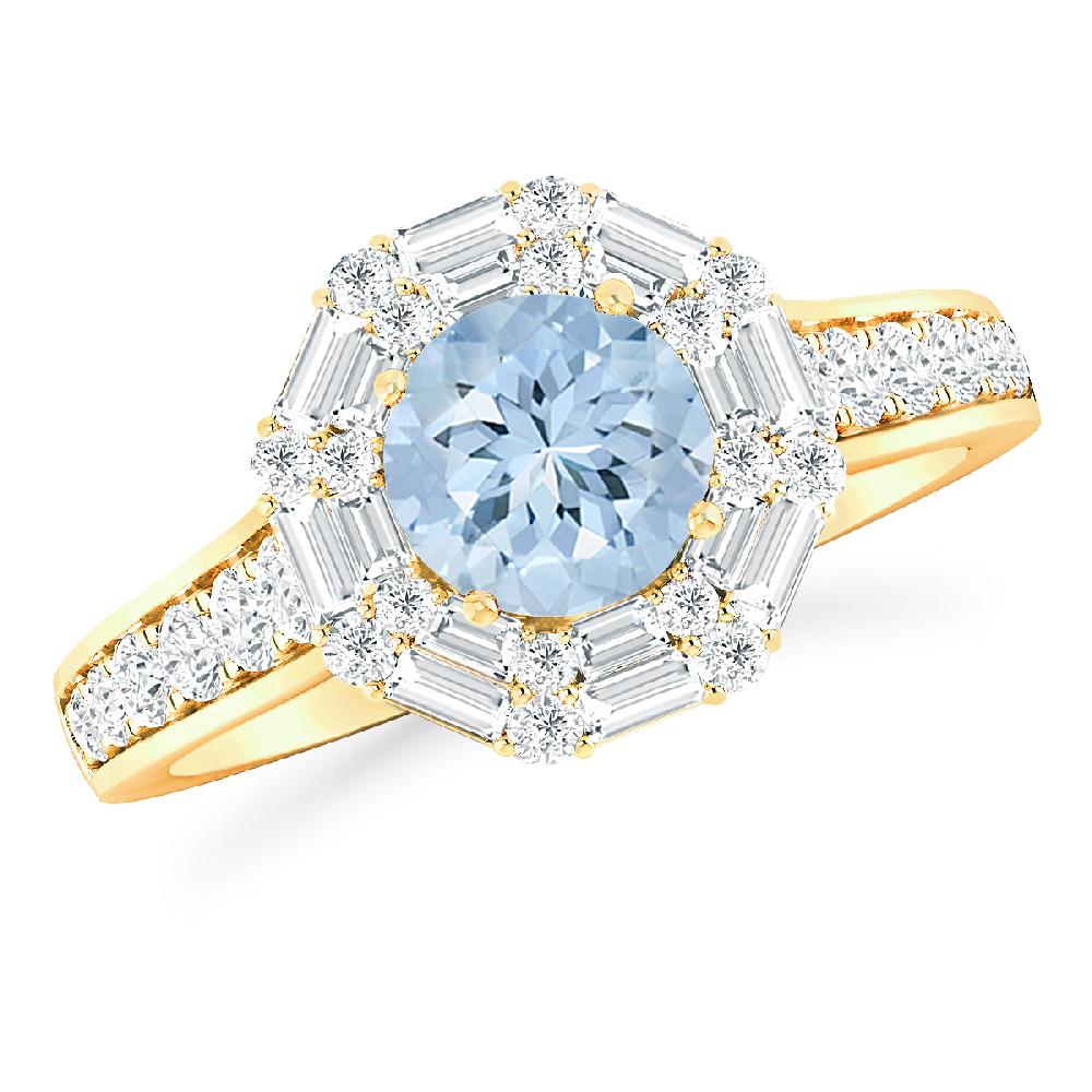 Yellow Gold - Aquamarine