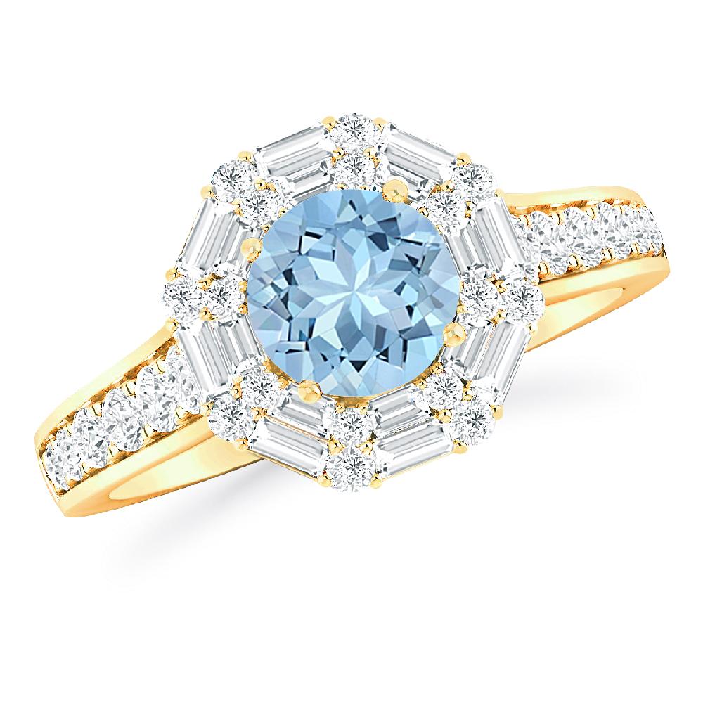 Yellow Gold - Aquamarine