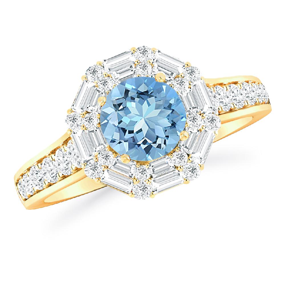 Yellow Gold - Aquamarine