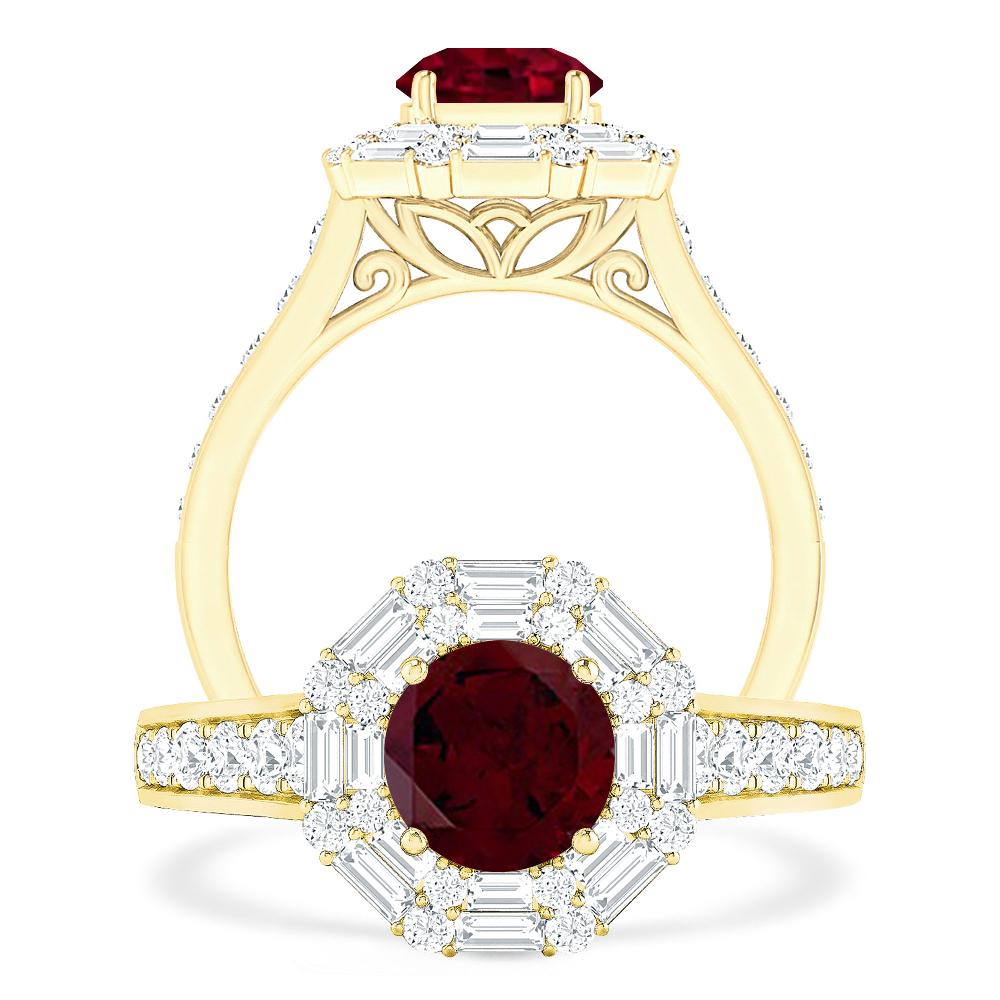 Yellow Gold - Garnet