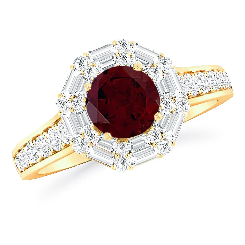 Yellow Gold - Garnet