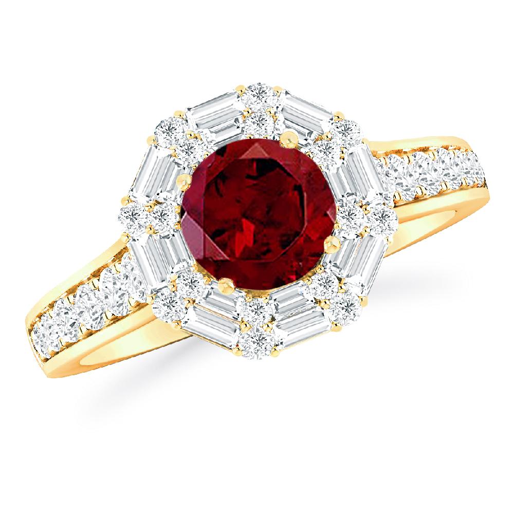 Yellow Gold - Garnet