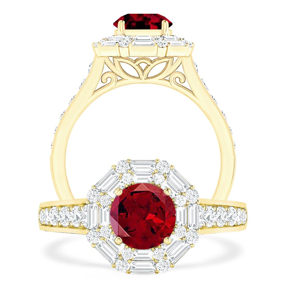 Yellow Gold - Garnet