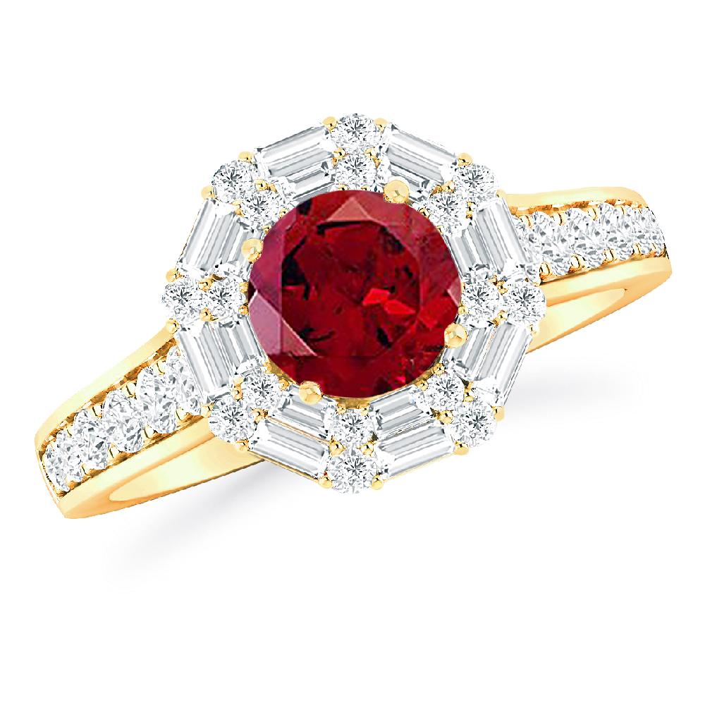 Yellow Gold - Garnet