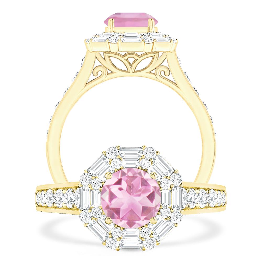 Yellow Gold - Pink Tourmaline