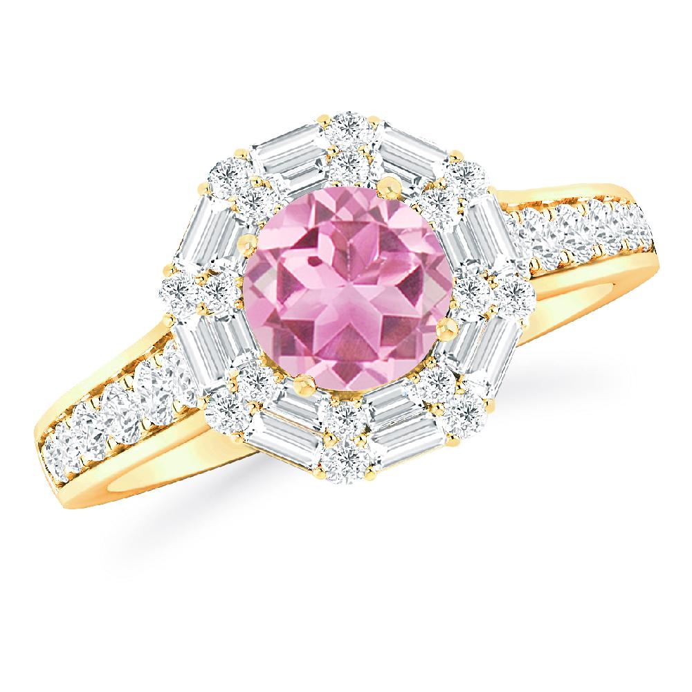 Yellow Gold - Pink Tourmaline