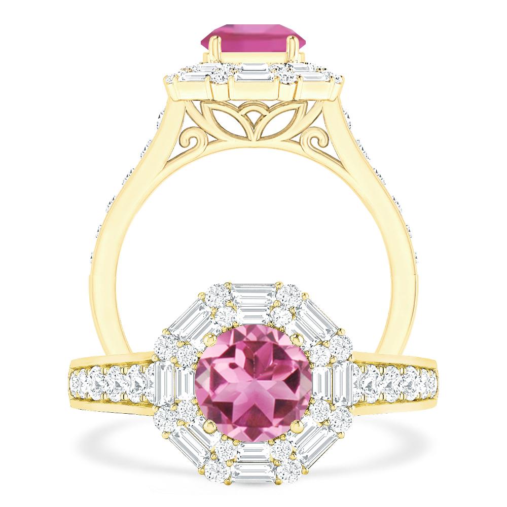 Yellow Gold - Pink Tourmaline