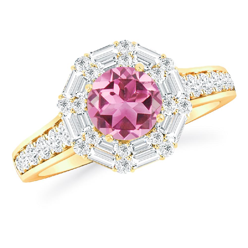 Yellow Gold - Pink Tourmaline