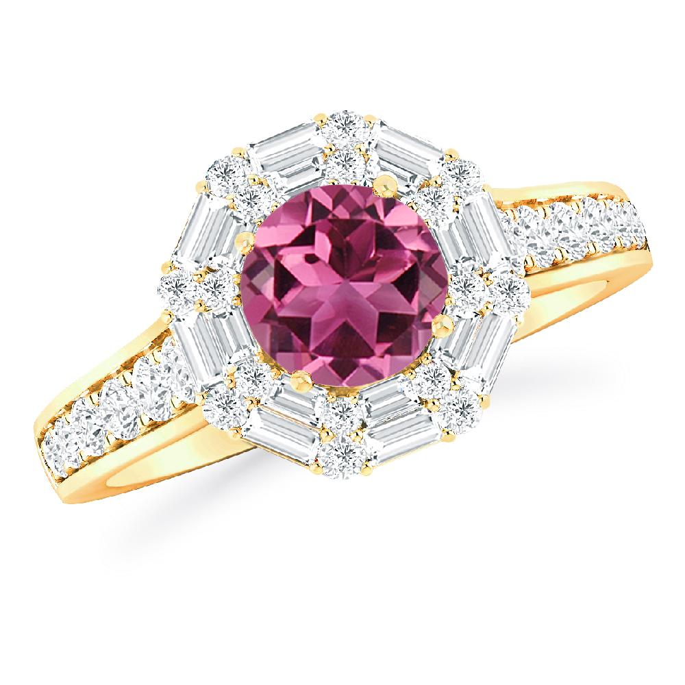 Yellow Gold - Pink Tourmaline