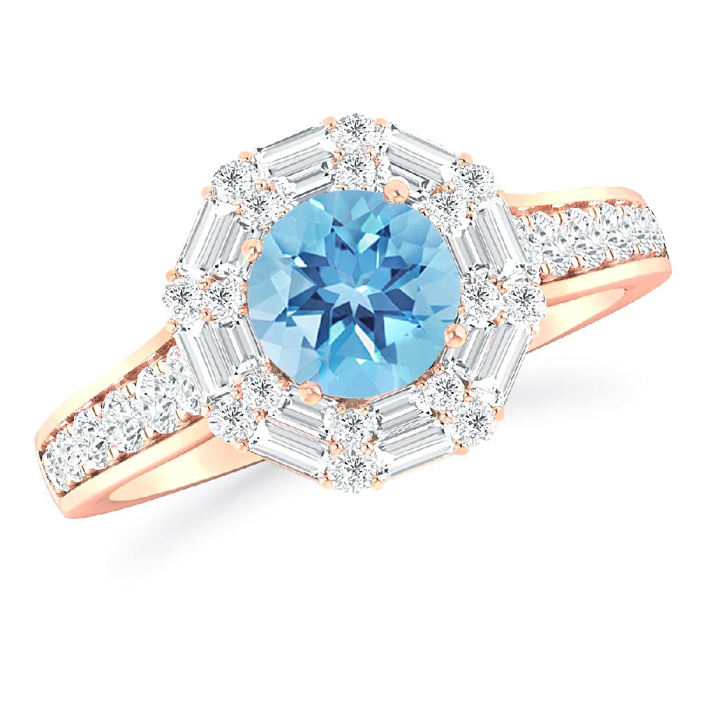 Rose Gold - Blue Topaz