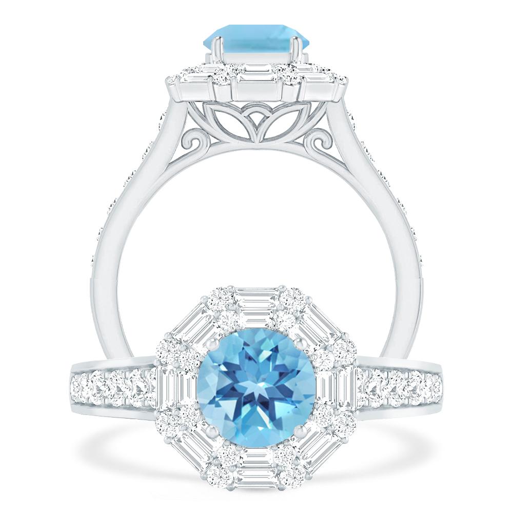 White Gold - Blue Topaz