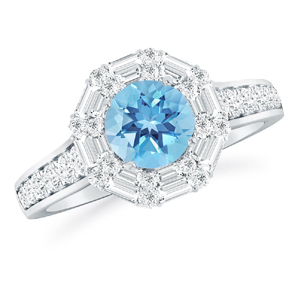 White Gold - Blue Topaz