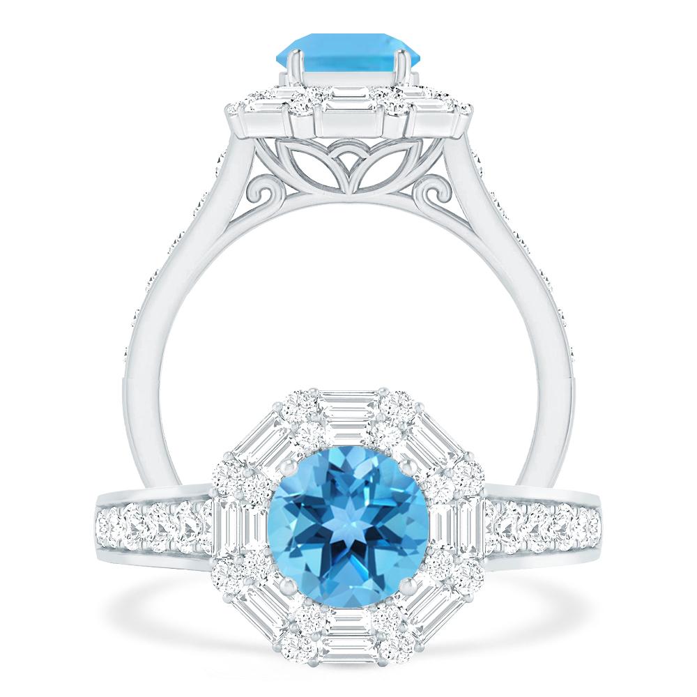 White Gold - Blue Topaz