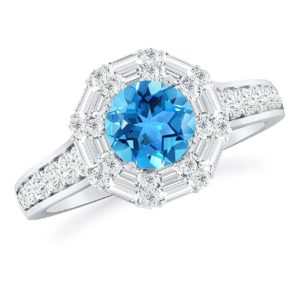 White Gold - Blue Topaz