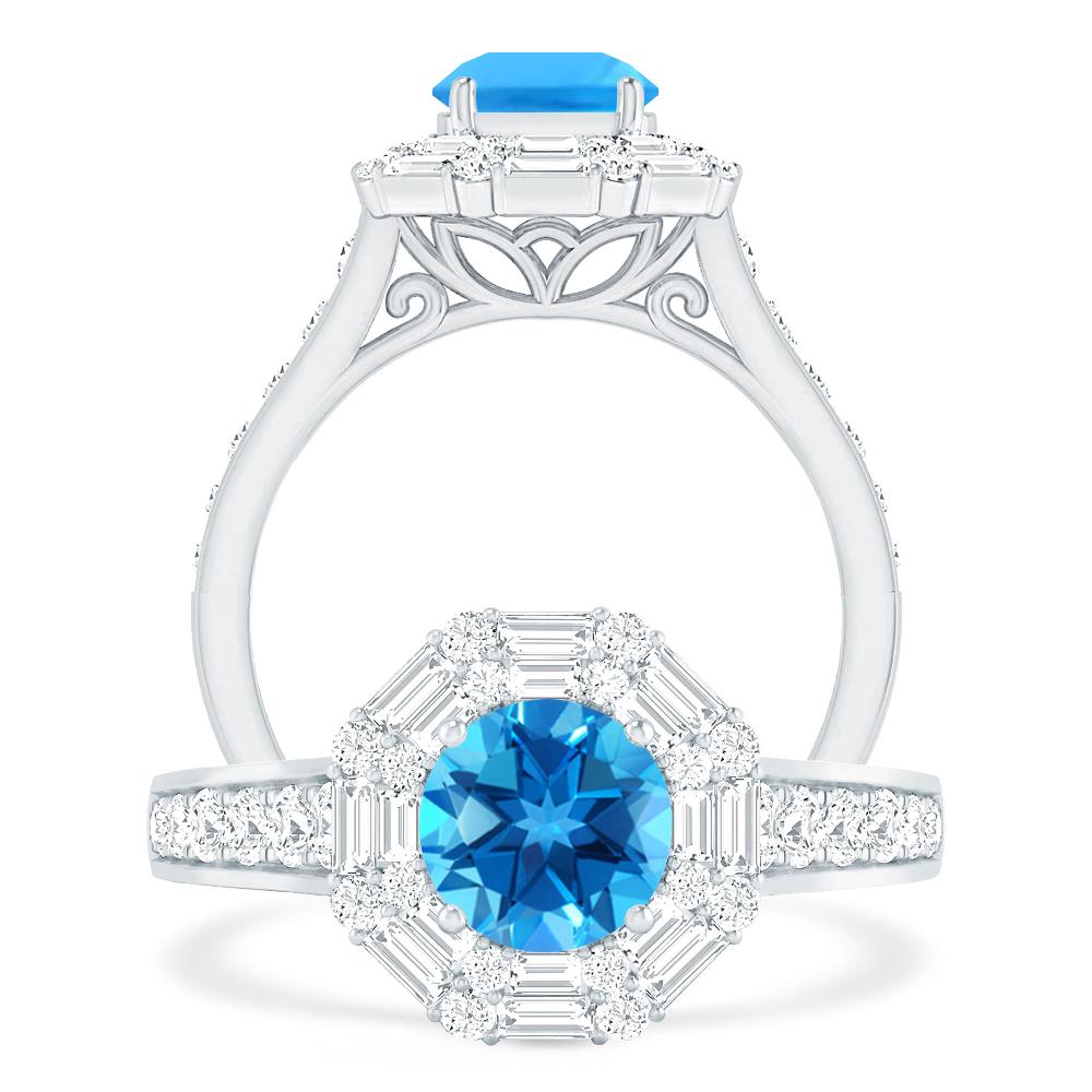 White Gold - Blue Topaz